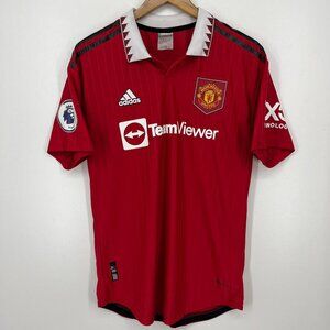 Adidas Manchester United Soccer Jersey Men's Size L Red 2022 2023 Ronaldo